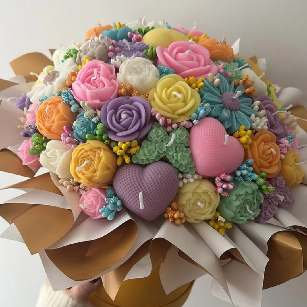 Buquê de velas feito por aluna